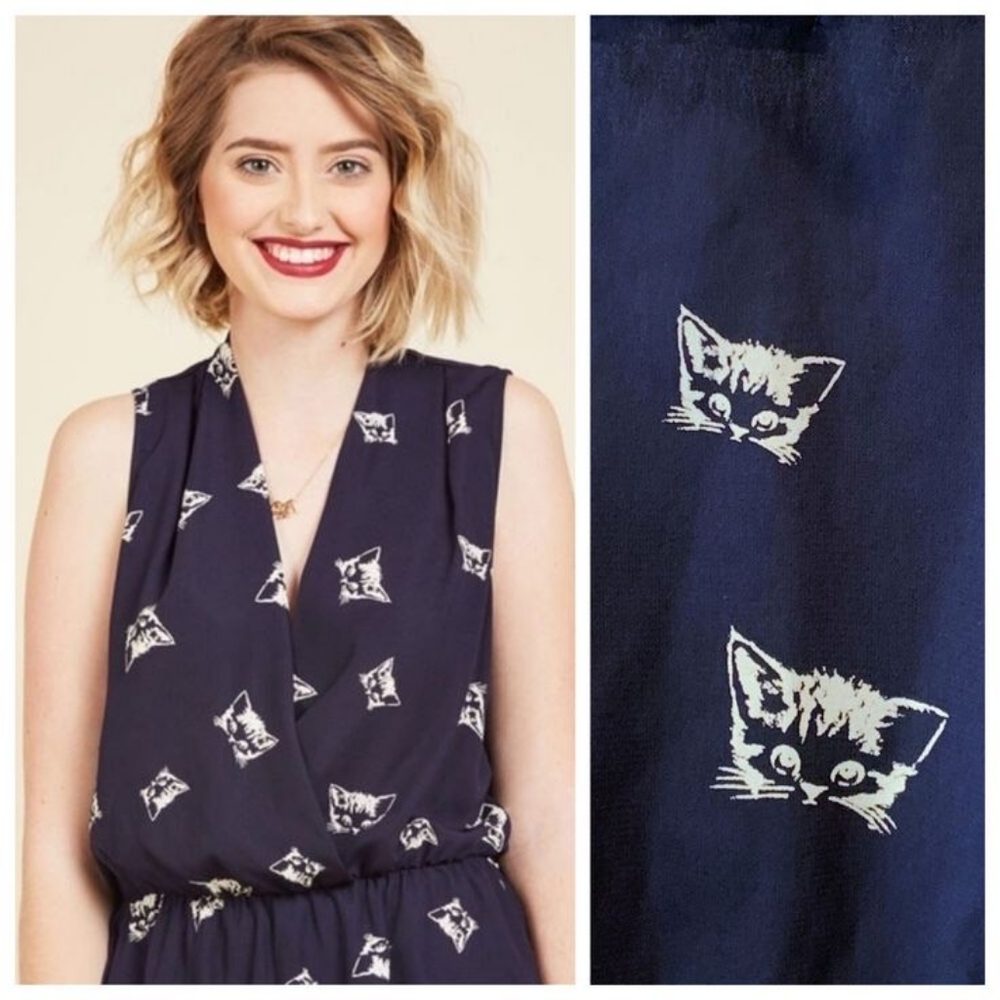 Plunge wrap Cat Blouse